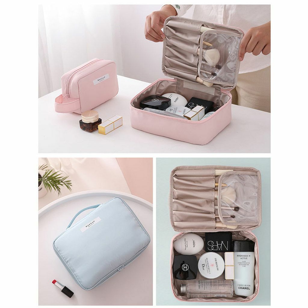 Waterproof Makeup Bag with Handle for Travel and Storage – Cosmetic Organizer