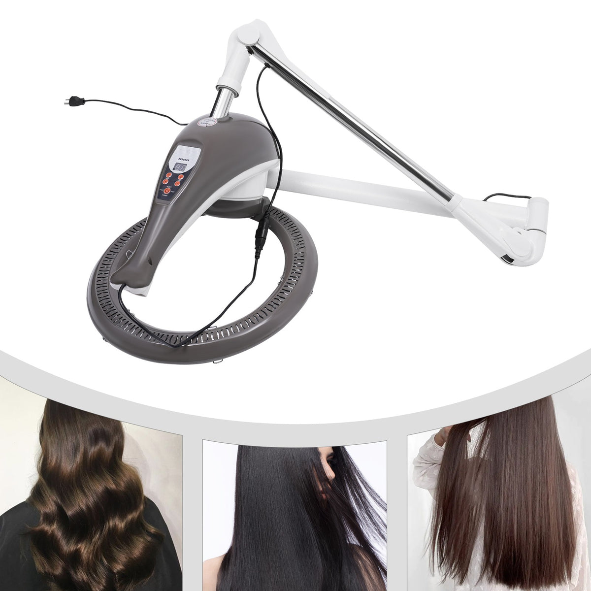 Wall Mount Hair Treatment Machine with Rotating Heating Ring 950W Adjustable