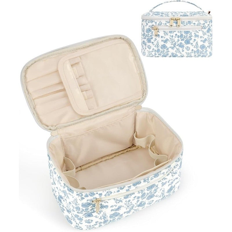 Travel Makeup Organizer Case with Padded Interior and Clear Cover - Women Gift