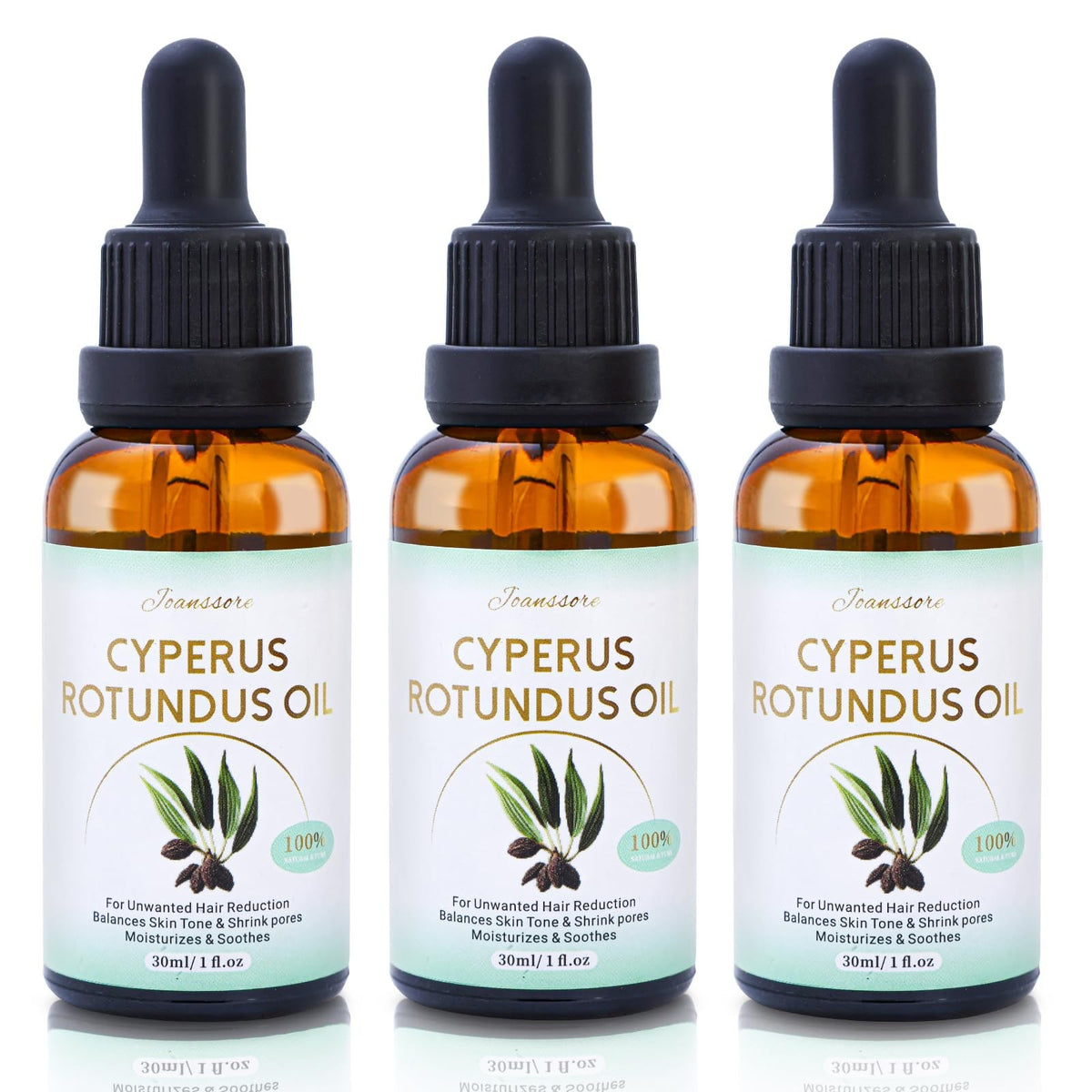 Cyperus Rotundus Hair Removal Oil - Natural Skin Soothing & Hair Growth Reducer, 3 Pack