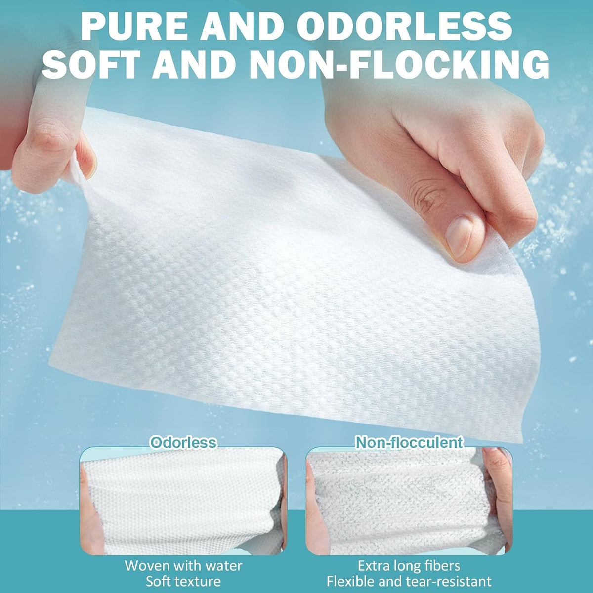 Disposable Face Towel Sheets for Makeup Remover & Daily Skincare - 100 Count