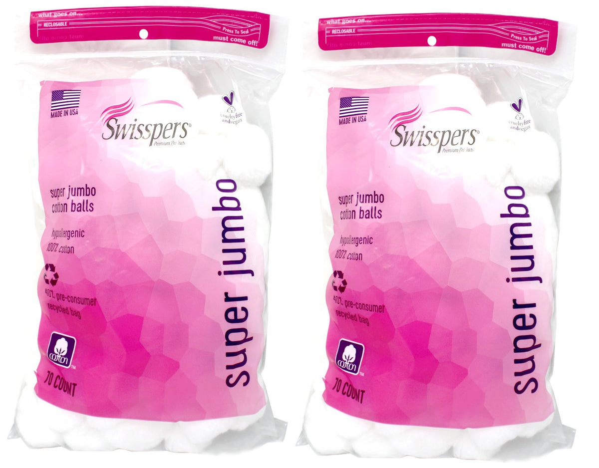 Hypoallergenic Cotton Balls Pack of 2 - Soft 100% Cotton for Skin Care