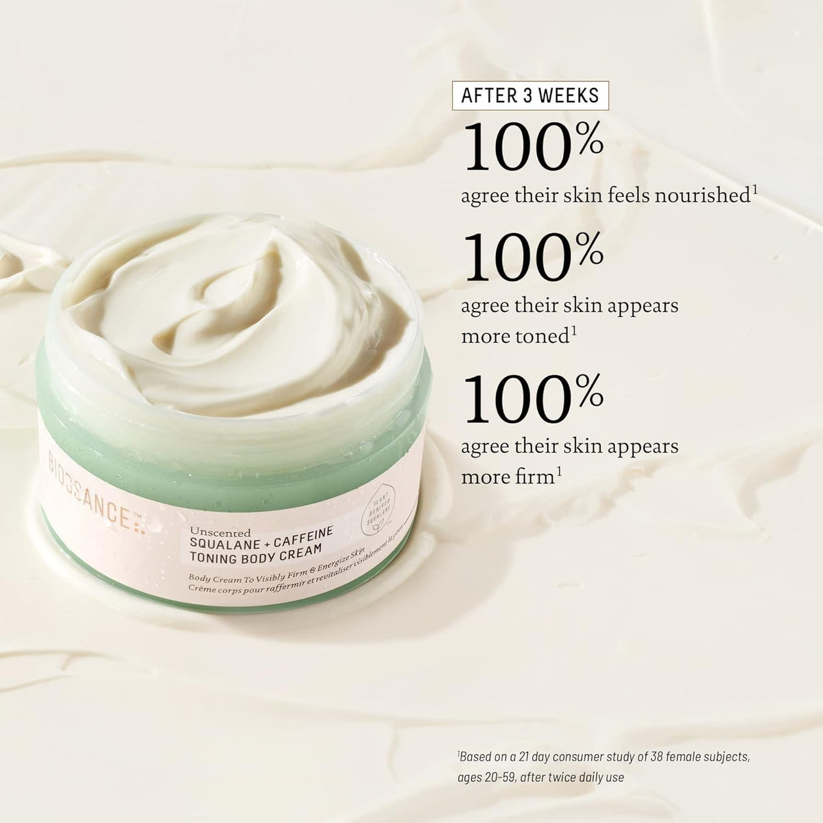 Biossance Squalane + Caffeine Toning Body Cream 200ml 6.7oz NEW