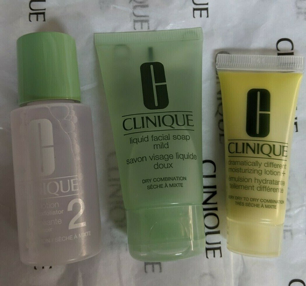 Clinique 3-Step Skin Care Set for Dry to Combination Skin Travel Size
