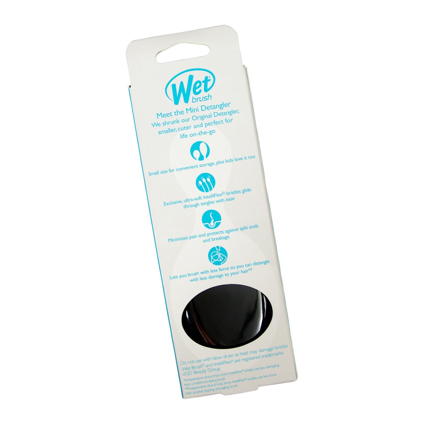 Mini Detangler Hair Brush with IntelliFlex Bristles - Travel Size Black