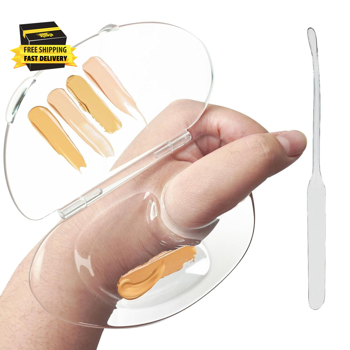 Transparent Makeup Mixing Palette for Foundation, Eyeshadow & Lipstick Storage