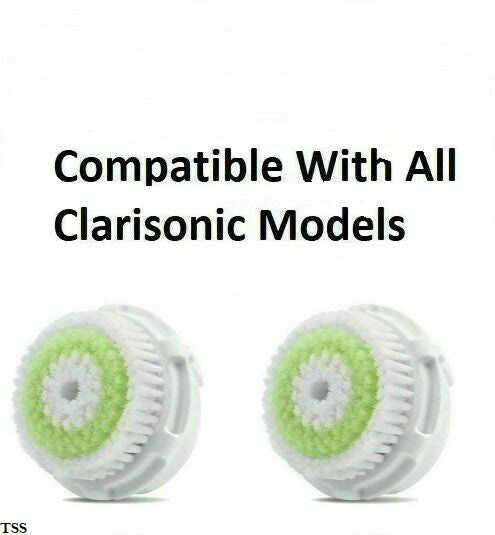 Acne Facial Brush Head Replacements for Clarisonic Mia, Aria, Plus 2-Pack