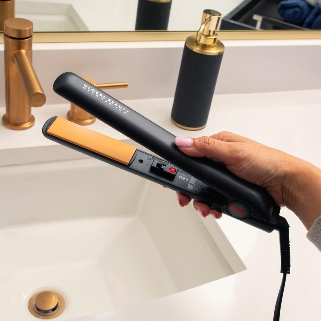 Ceramic Flat Iron for Hair Styling 1-Inch Plate - Adjustable Heat