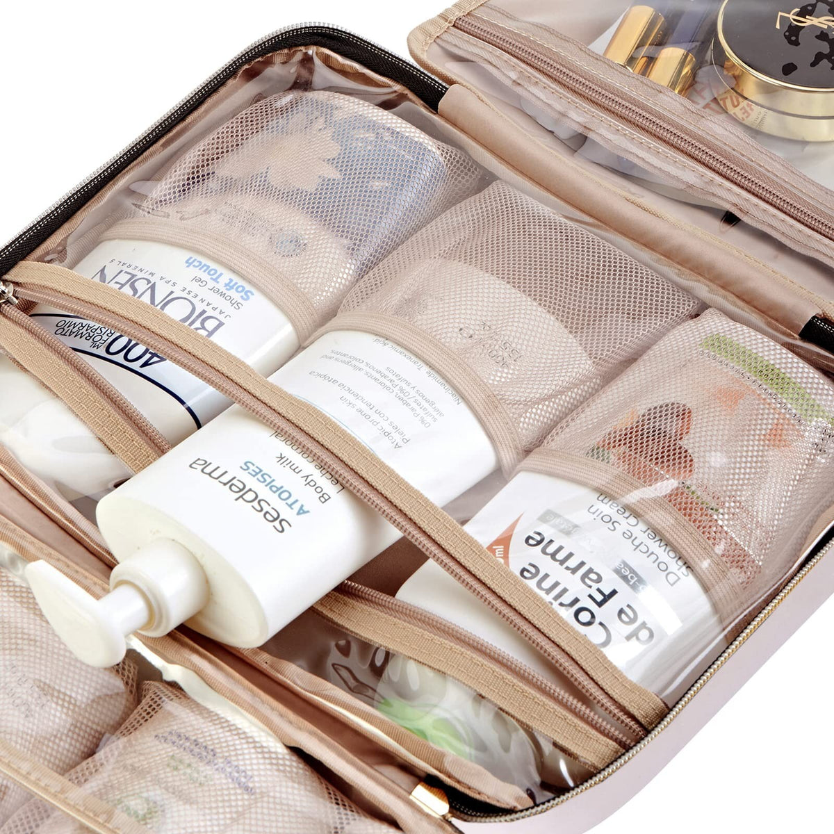 Large Travel Toiletry Bag for Women - Hanging Organizer for Full-Size Cosmetics & Toiletries