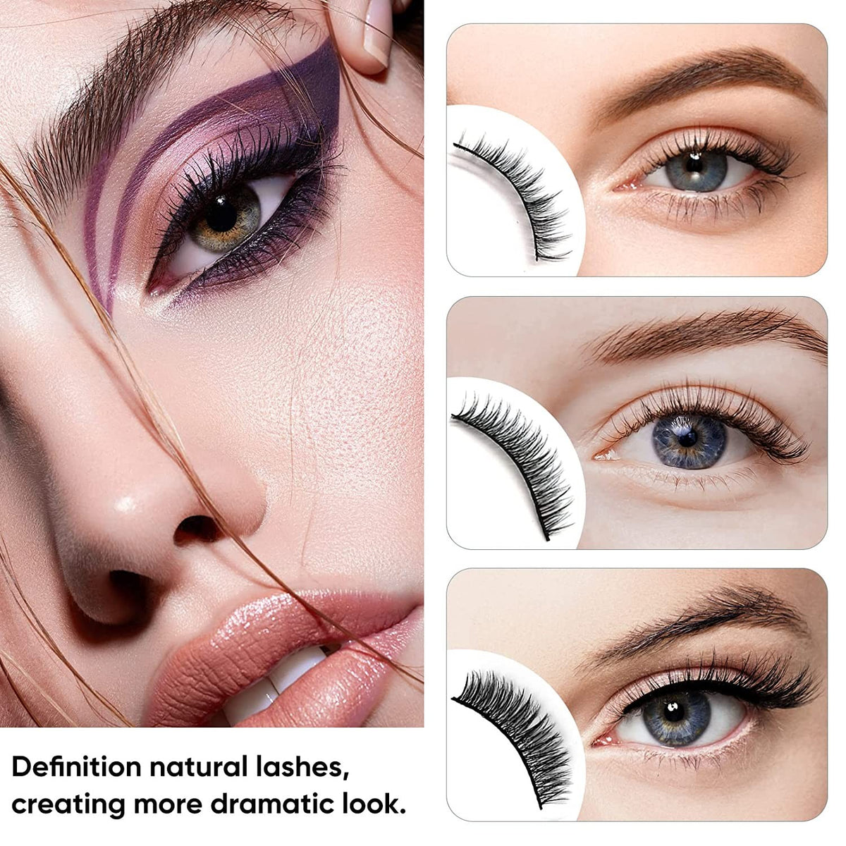Reusable Self-Adhesive 3D Mink False Eyelashes - Natural, Long, Thick Styles
