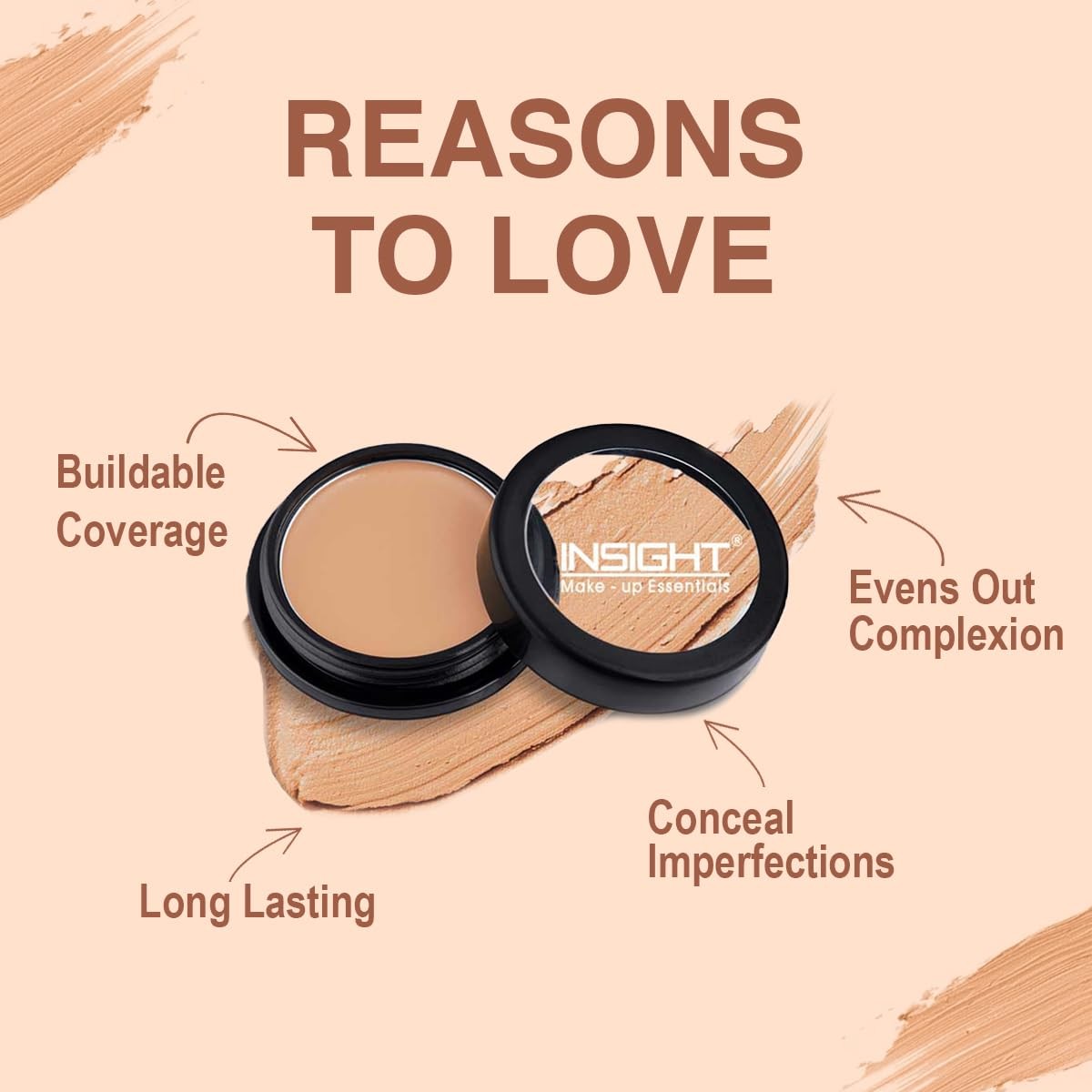 Waterproof Concealer Beige Long Lasting Buildable Face Makeup 3.5g