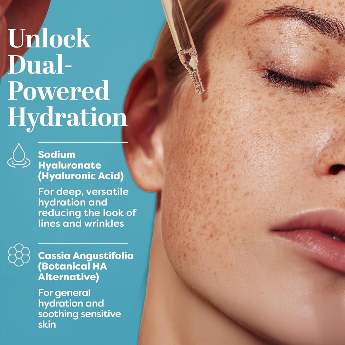 Hyaluronic Acid Facial Serum with Vitamin C & E - 1oz, Hydrating Skin Care