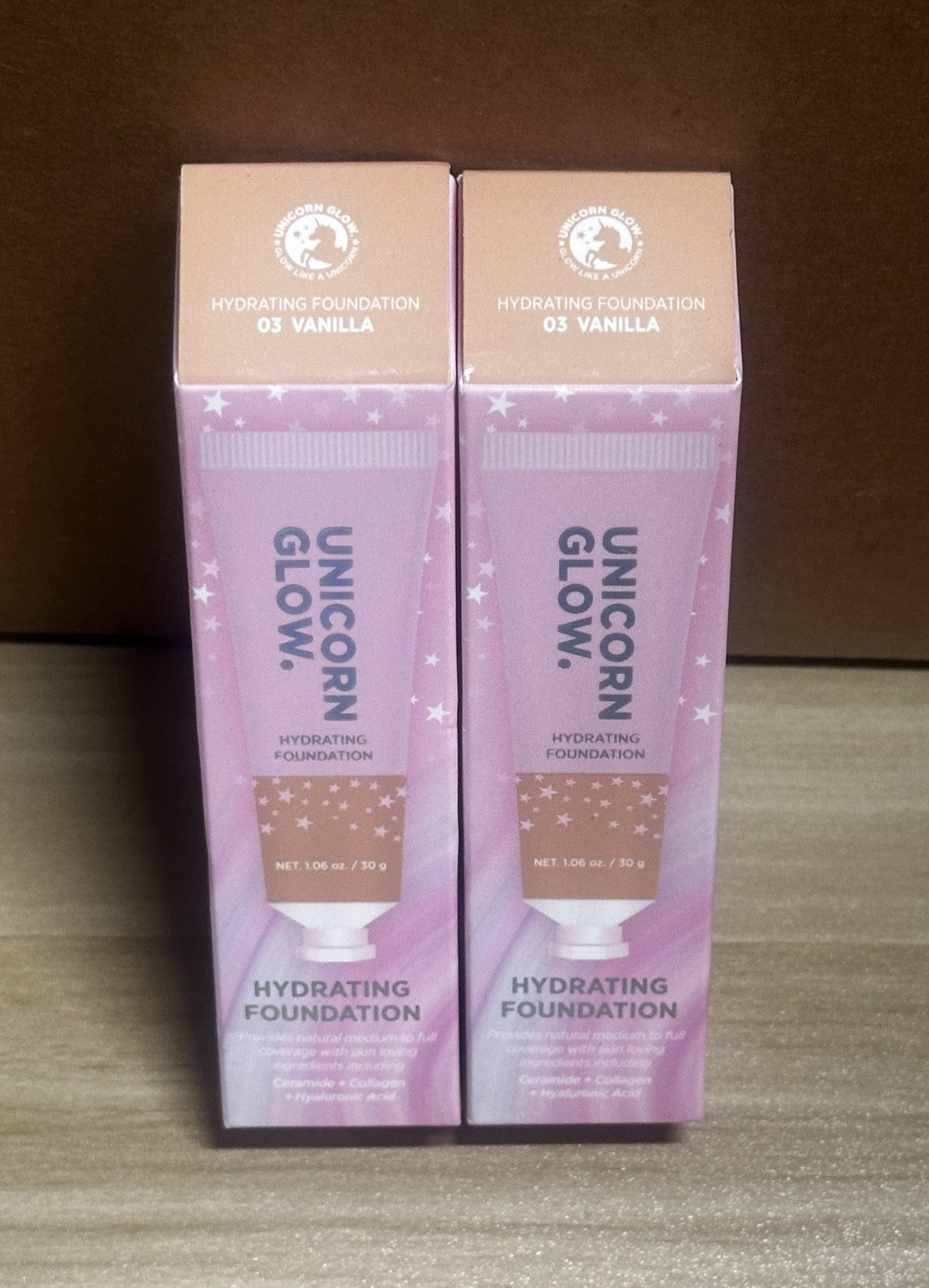 Unicorn Glow Hydrating Foundation 03 Vanilla - 2 Pack Natural Medium to Full Coverage