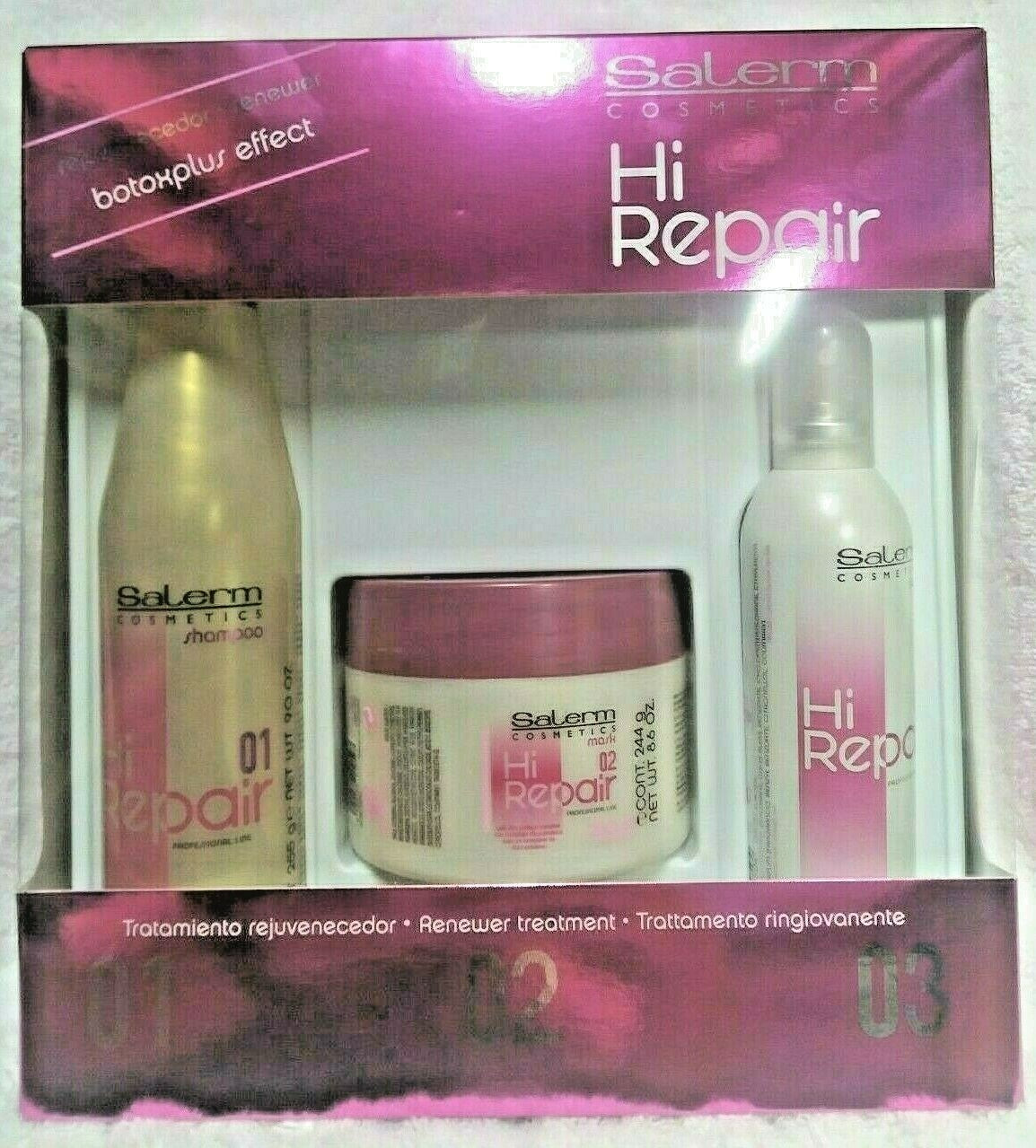 Salerm Hi-Repair Hair Care Set - Shampoo, Mask & Finish for Damaged Hair