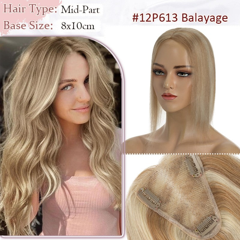 Women Clip-in Hairpiece for Hair Loss & Volume - 100% Remy Human Hair