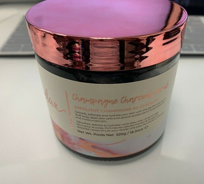 Manna Kadar Relax Champagne Charcoal Scrub Sea Mineral Exfoliant