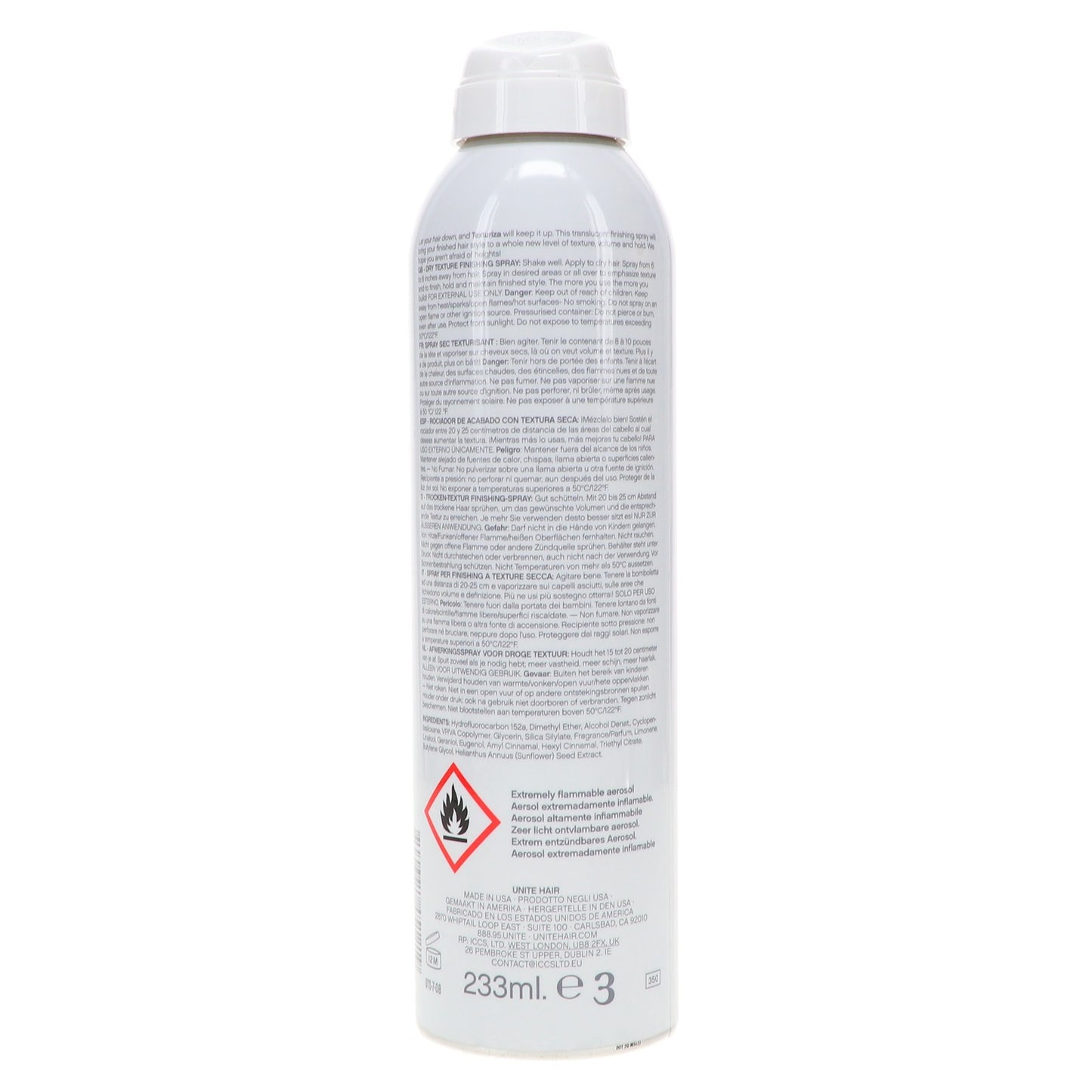 Unite Hair Texturizing Spray Dry Finishing 7 oz - Lightweight Texture & Volume