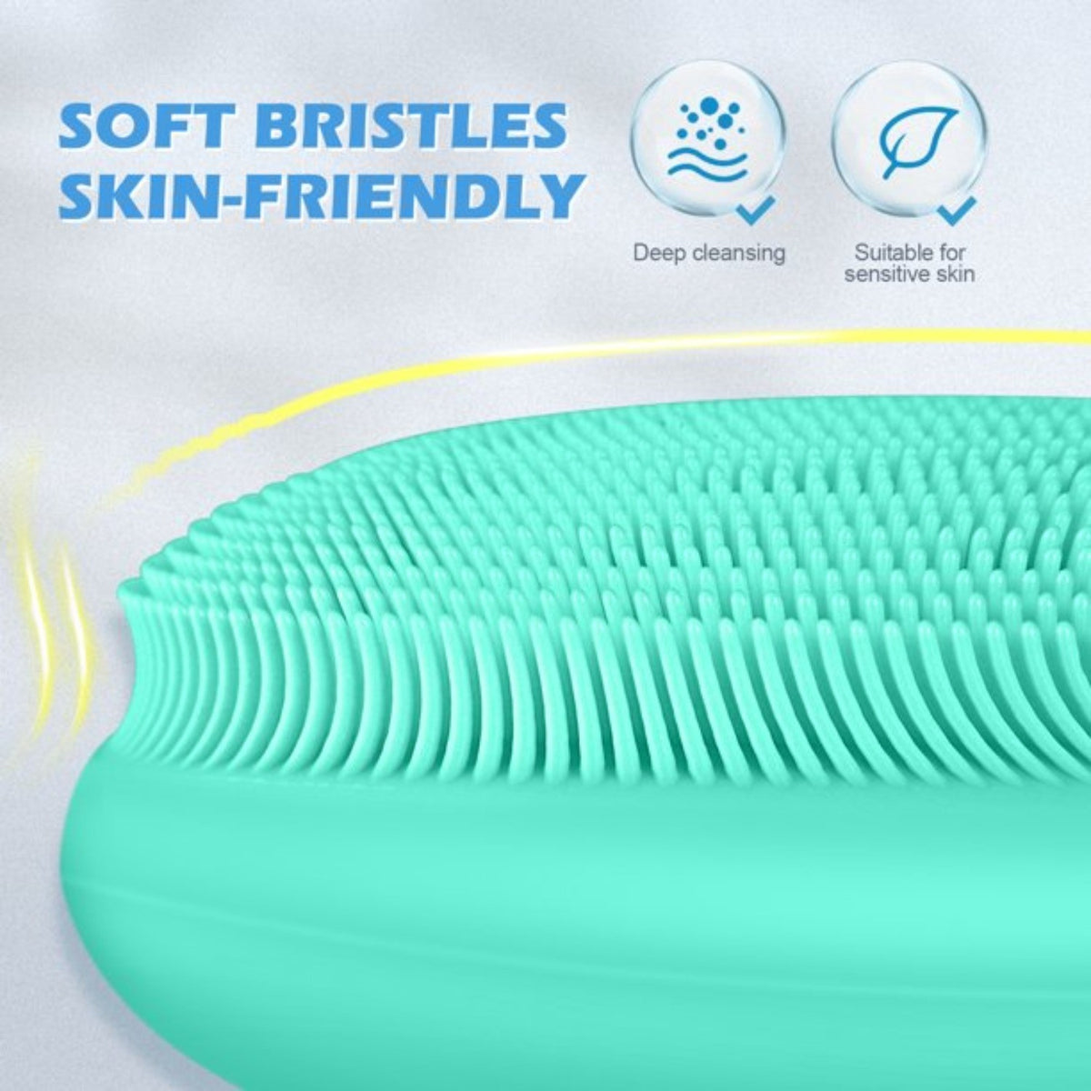 2PCS Soft Silicone Facial Cleansing Brush Face Scrubber Exfoliating
