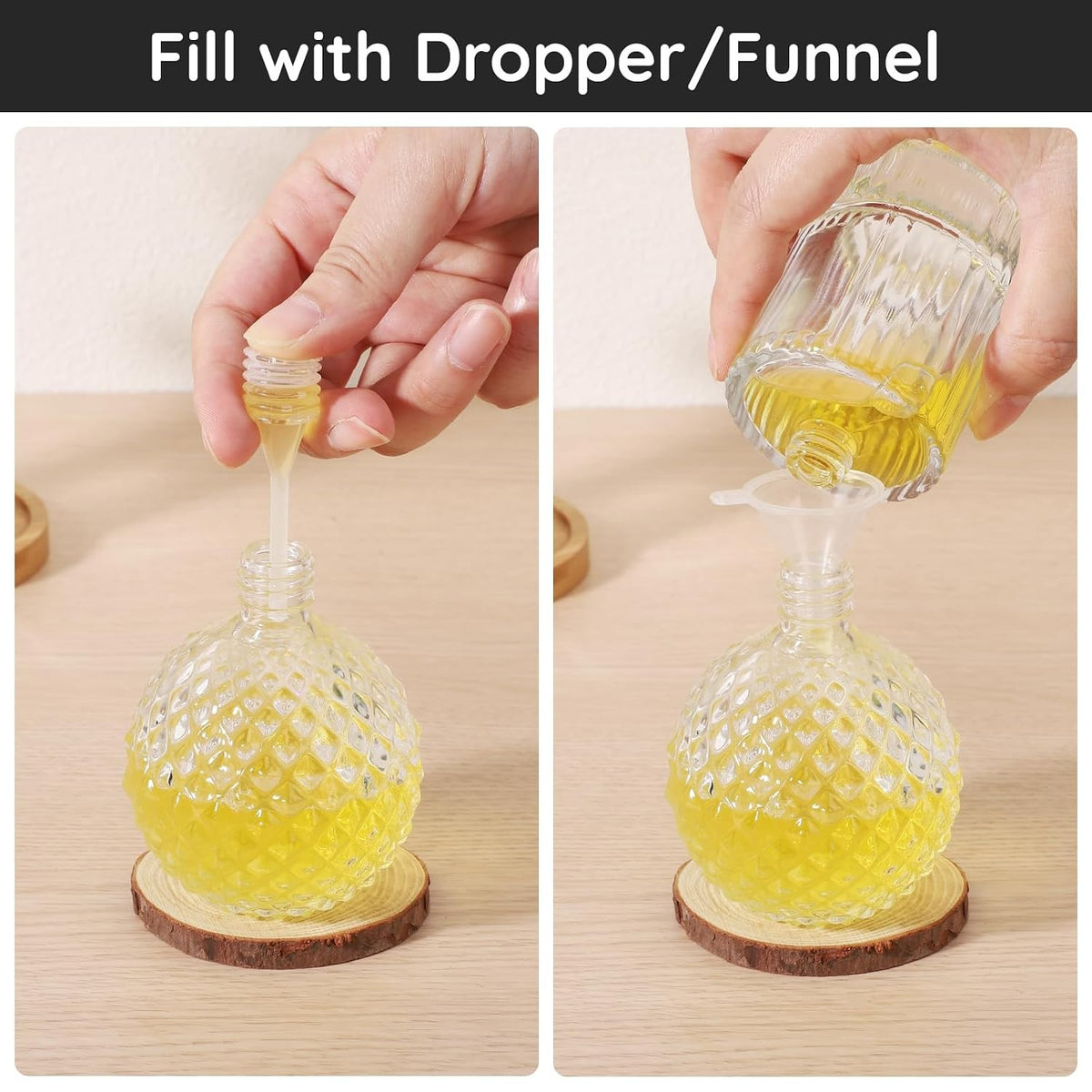 Perfume Refill Kit 8-Piece Clear Plastic Dispenser Set Funnels Droppers