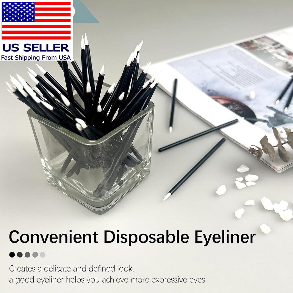 Disposable Eyeliner Brushes 100PCS Soft Precision Makeup Tools