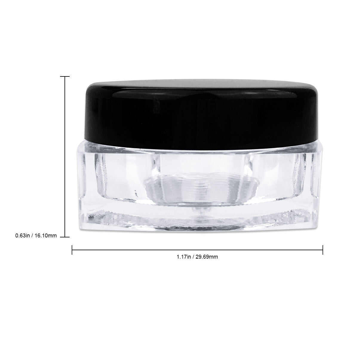 Reusable 5G/5ML Square Clear Jars with Lids for Cosmetics & Lip Balm