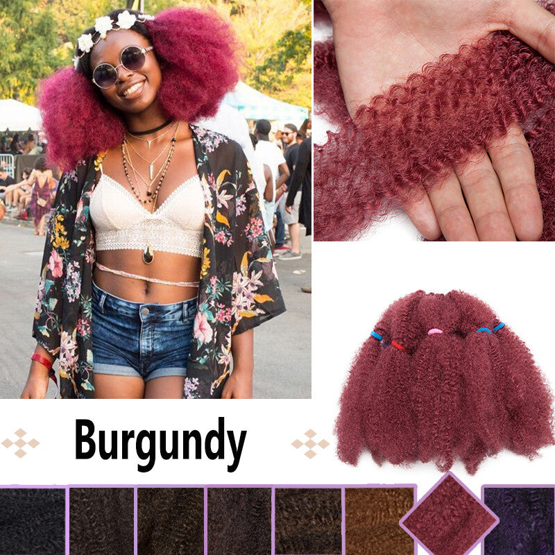 Kinky Afro Hair Extensions Bulk Curly Twist Crochet Braids Natural Puff