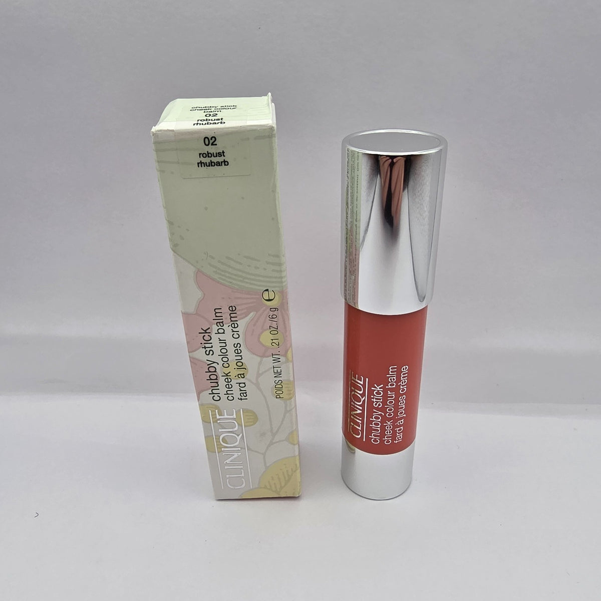 Clinique Cheek Colour Balm 02 Robust Rhubarb - Full Size 0.21 Oz