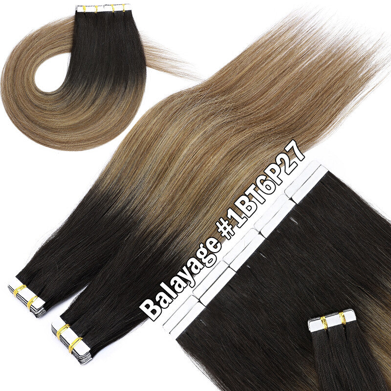 Indian Remy Tape-In Human Hair Extensions Full Head - Straight 200G
