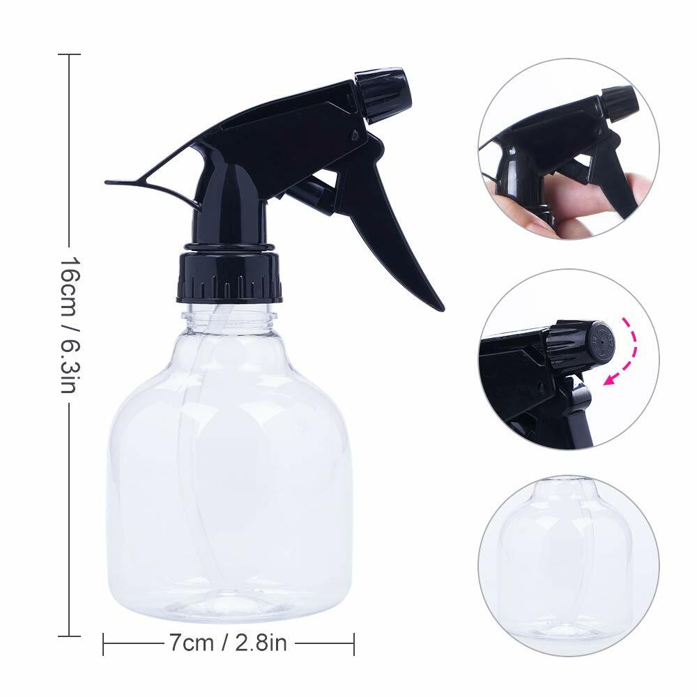 8oz Plastic Spray Bottles Set - Adjustable Water Spray for Plants, Hair, Cleaning
