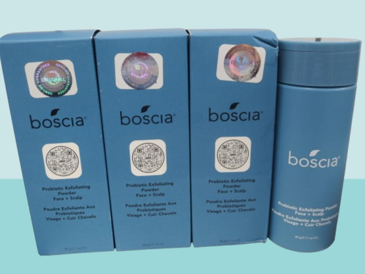 BOSCIA PROBIOTIC EXFOLIATING POWDER FACE + SCALP 2.11 OZ BOXED LOT OF