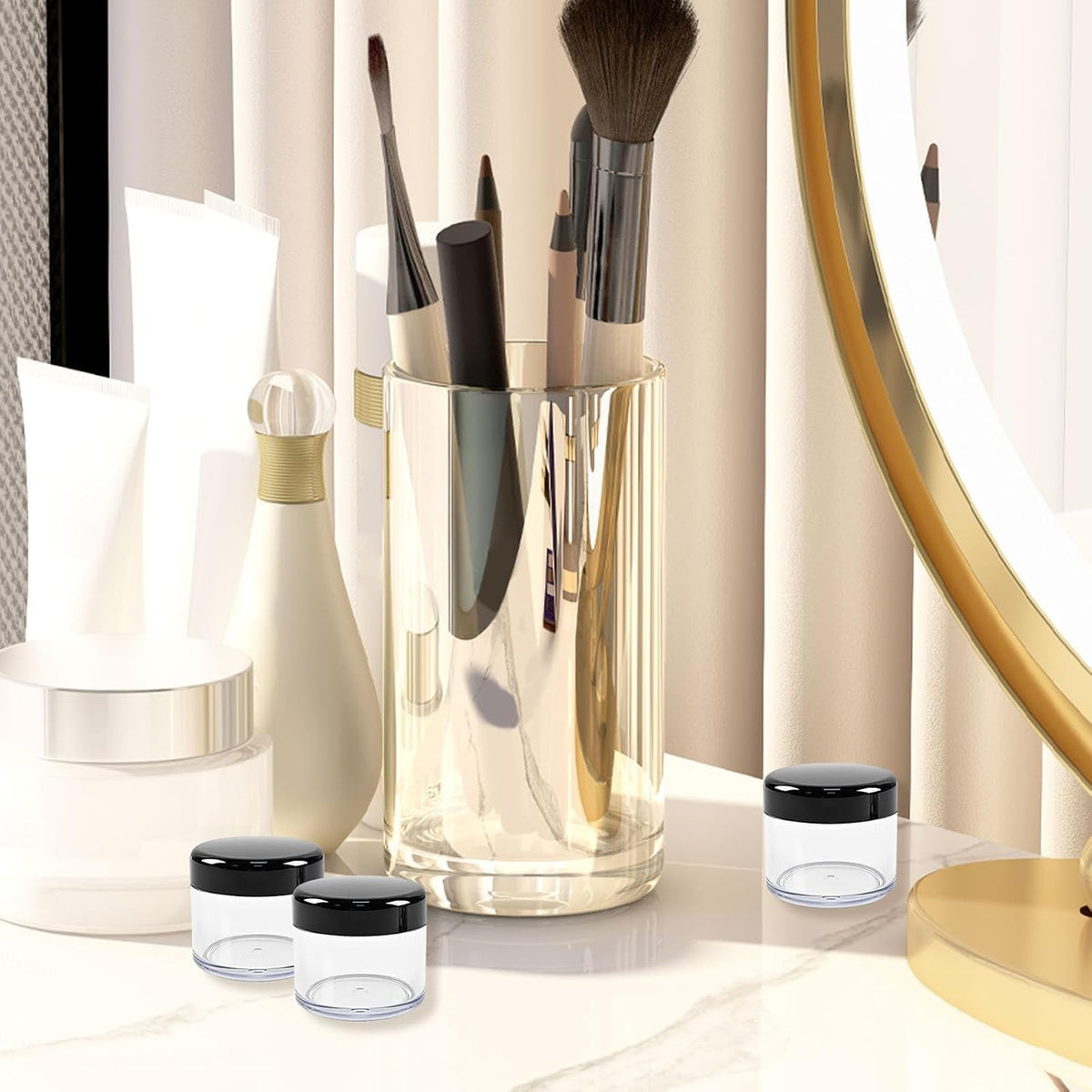 24Pcs Travel Cosmetic Containers 15ml Refillable Clear Plastic Jars for Beauty & Skincare