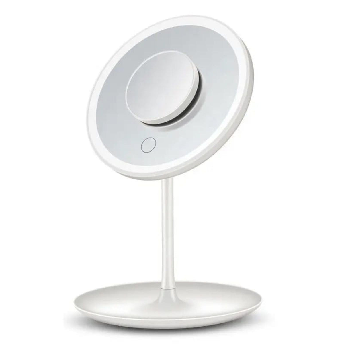 Portable 5X Magnifying Makeup Mirror - White, Compact & USB Powered