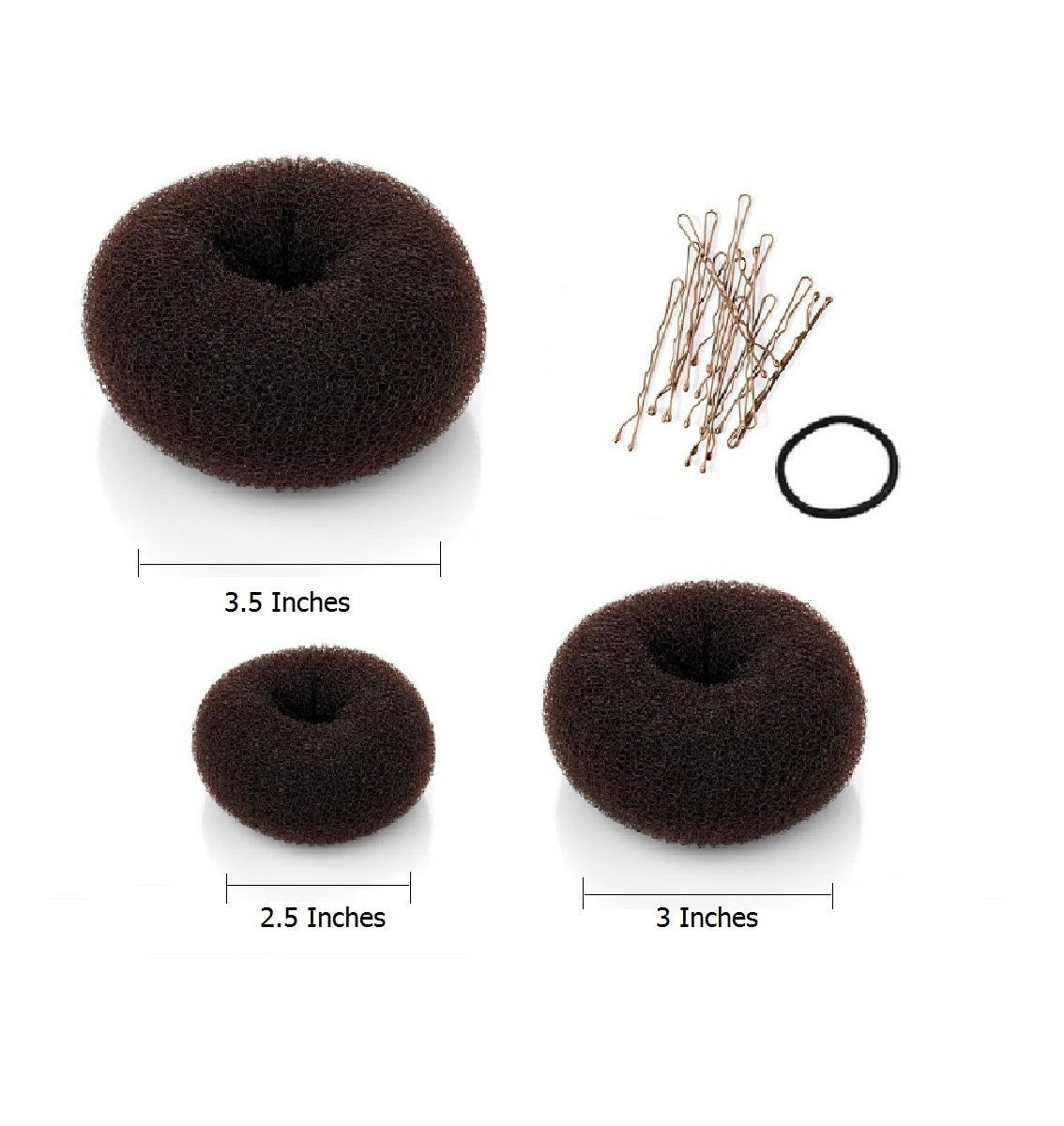 3pcs Hair Donuts Bun Maker Ring Style Mesh Chignon Ballet Dance Sock