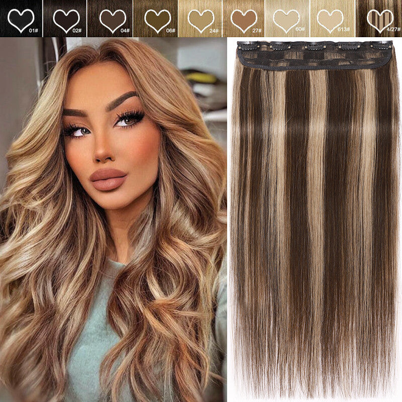 Remy Human Hair Clip-In Extensions Full Head Weft - Thick & Natural Look