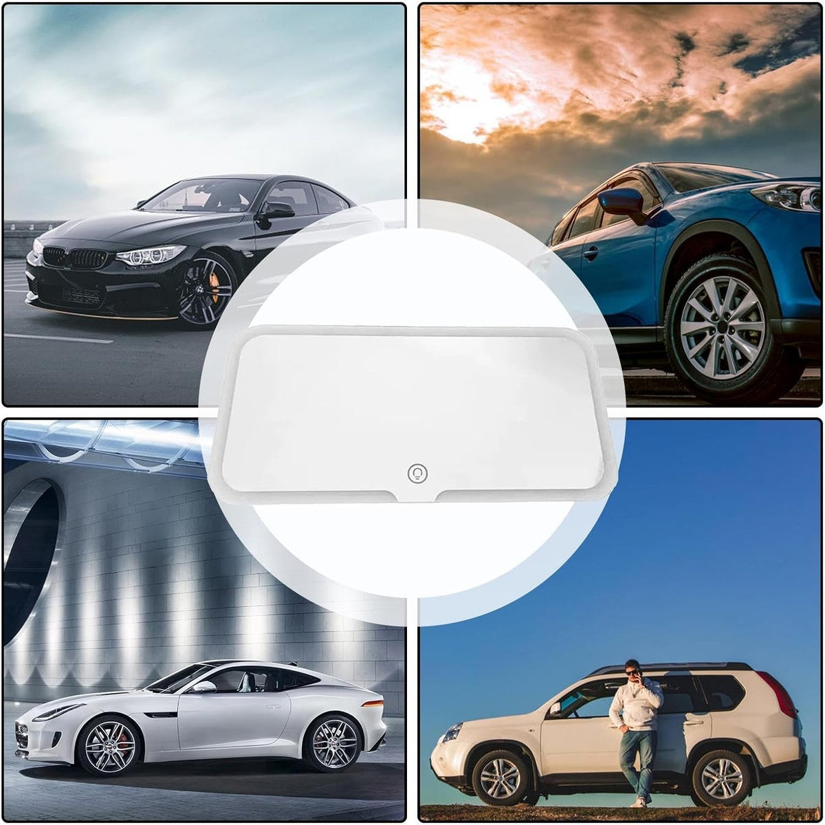 Rechargeable LED Car Vanity Mirror with 3 Light Modes Touch Dimmable White