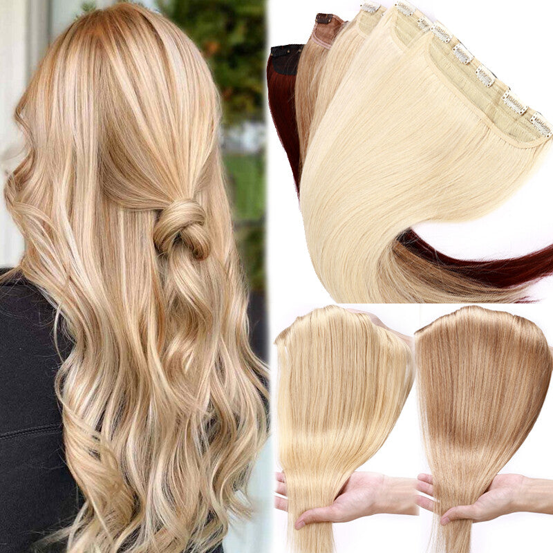Thick Clip-In Human Hair Extensions Full Head Remy Weft - Various Lengths & Colors