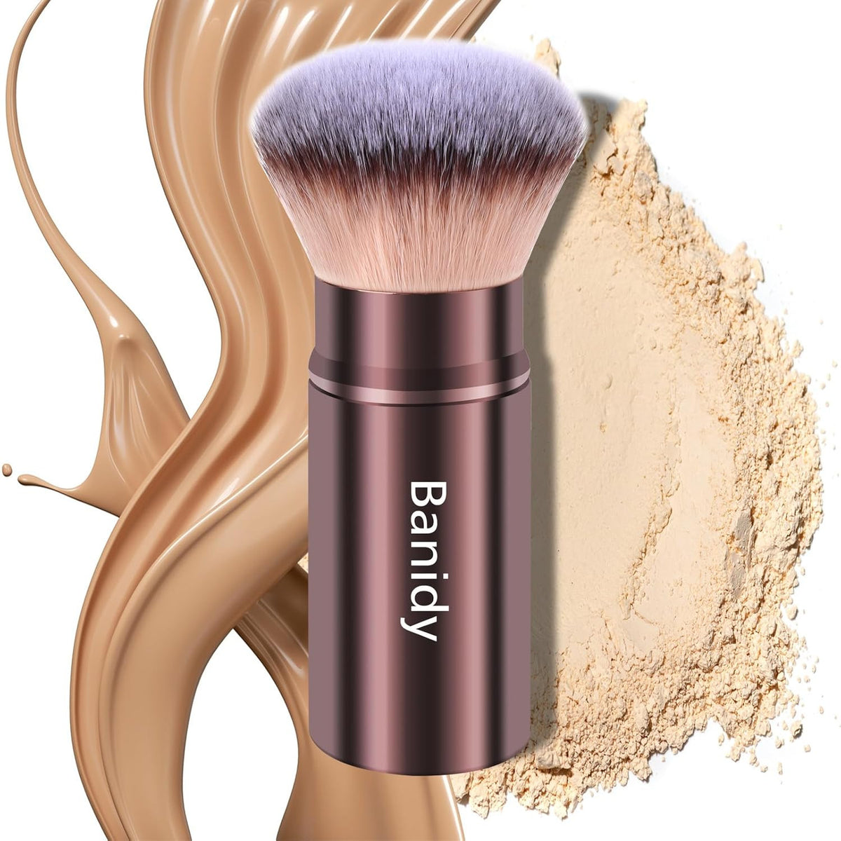 Retractable Makeup Brush for Face Powder Blush Foundation Travel Kabuki