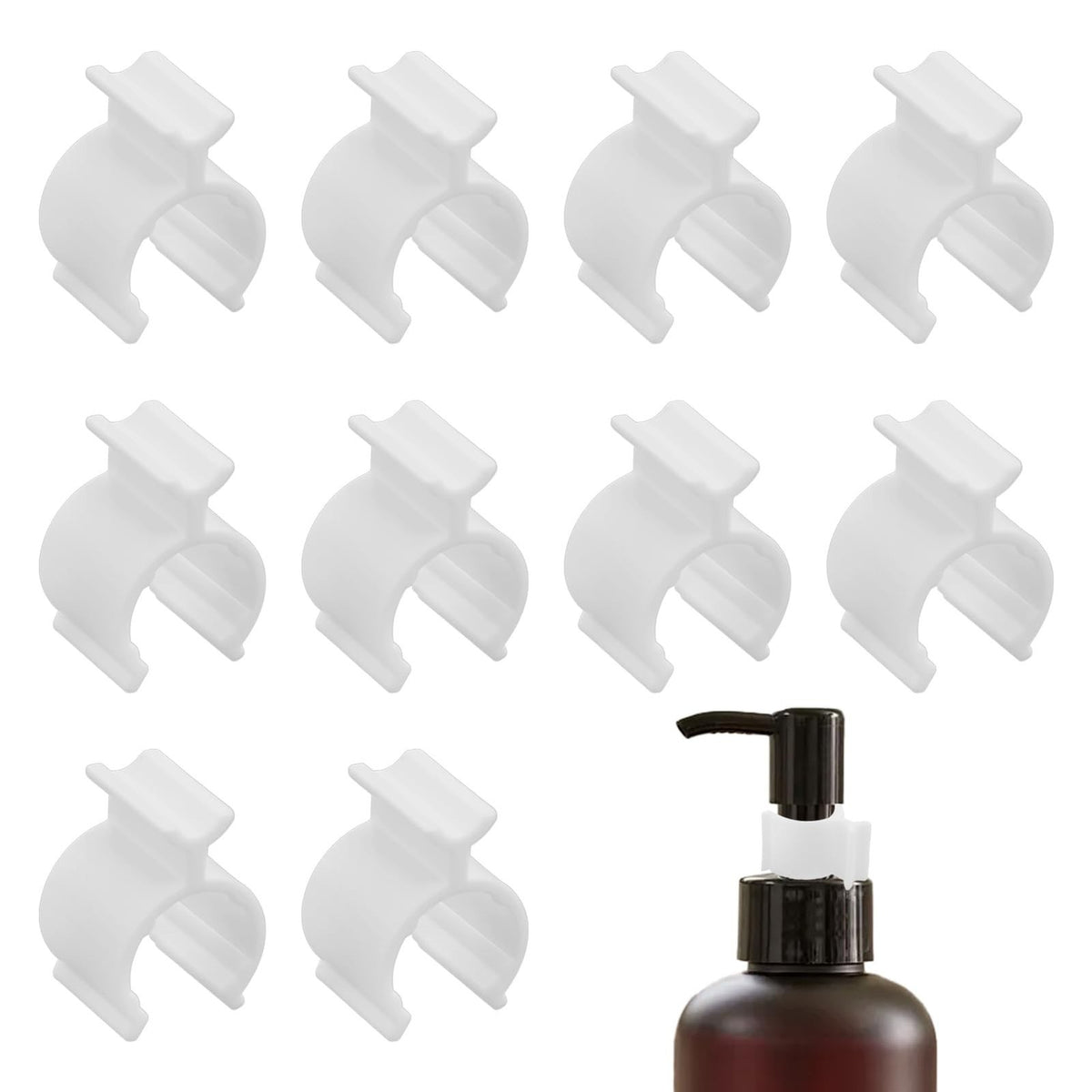 Leakproof Cosmetic Pump Lock Clips 10 Pack - Travel Shampoo & Lotion Bottle Locks