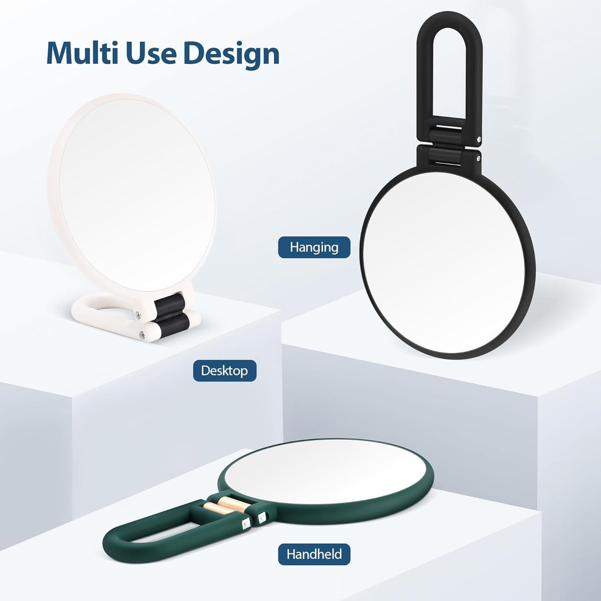 30X Magnifying Hand Mirror with Handle and Double-Sided Reflection