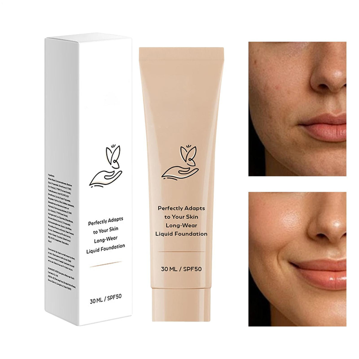 Color Changing SPF 50 Foundation for Mature Skin - Hydrating, Long-Lasting Makeup