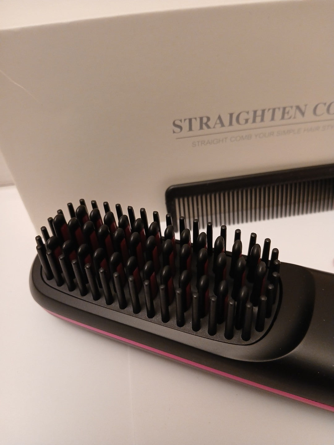 Rechargeable Portable Hair Straightening Comb Black - Hair Styling Tool