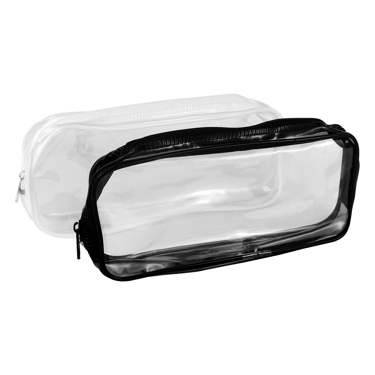 Clear Makeup Bag Organizer 4 Pack - Portable Cosmetic Travel Pouch Black & White