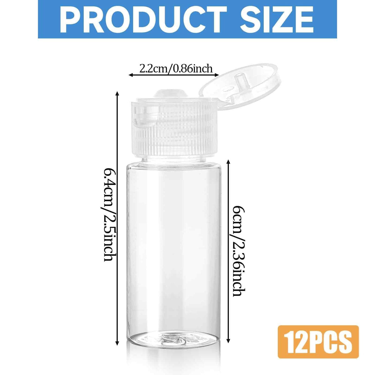 Travel Size Makeup Sample Containers Set - Leak-Proof Liquid Bottles, 12 Pack
