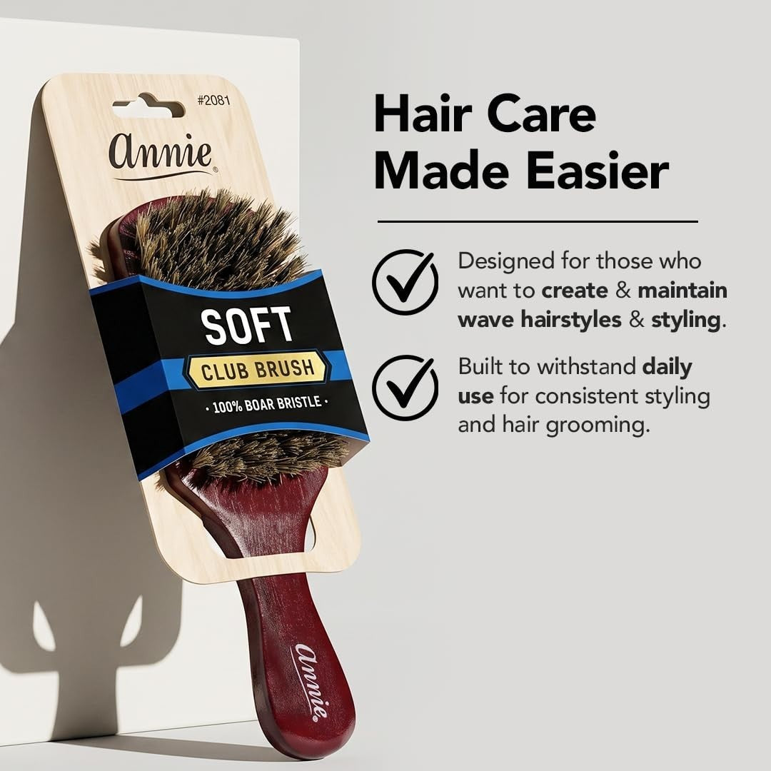 Men's Boar Bristle Wave Hair Brush for Styling & Maintenance