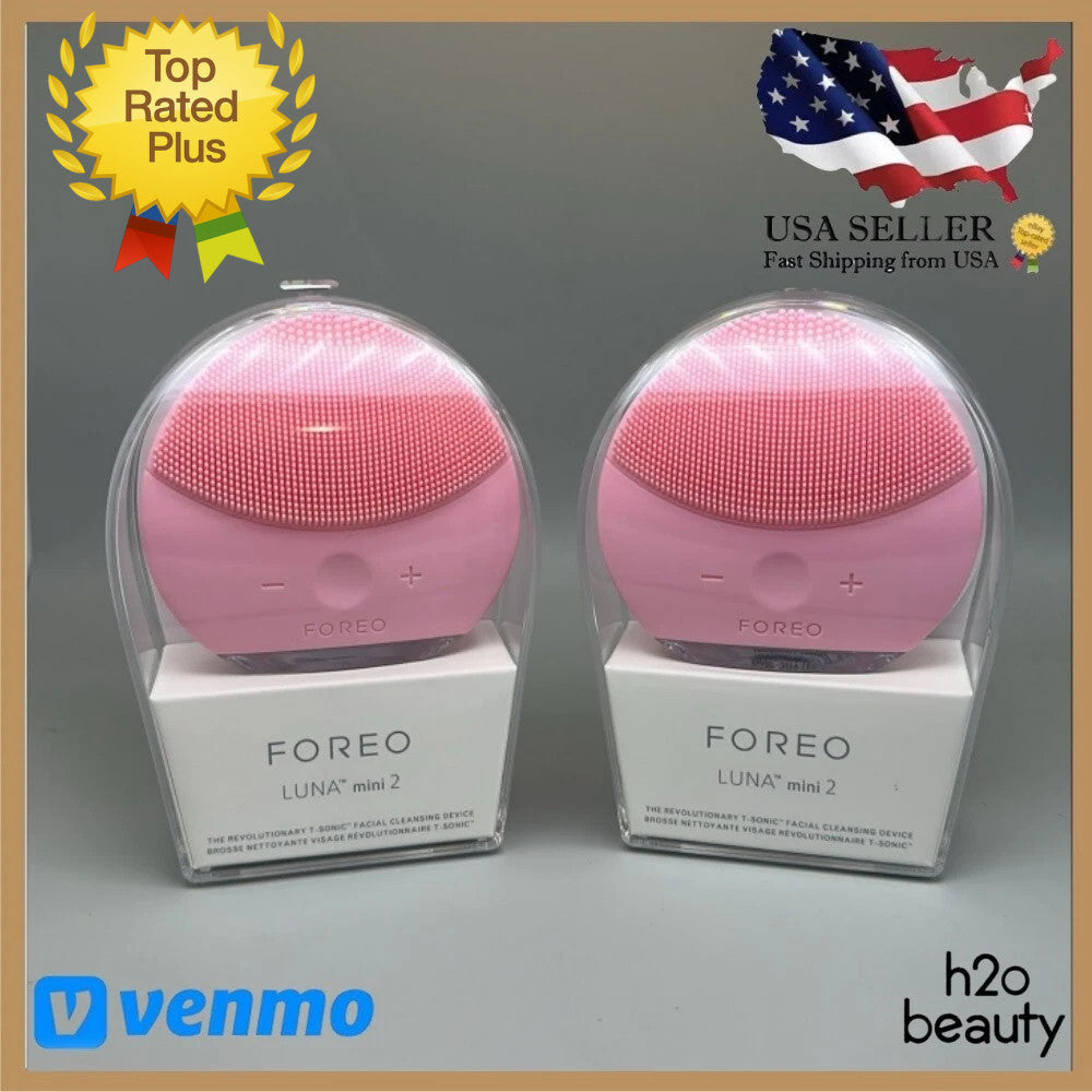 Foreo Luna Mini 2 Facial Cleansing Brush Pearl Pink Set - New in Box