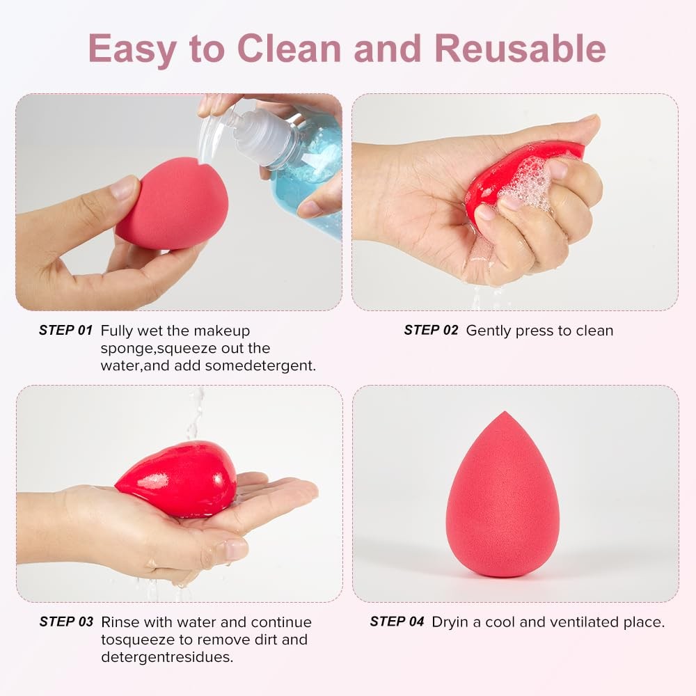 Makeup Sponge Set 3 Pieces - Blending Beauty Sponges for Face & Eyes