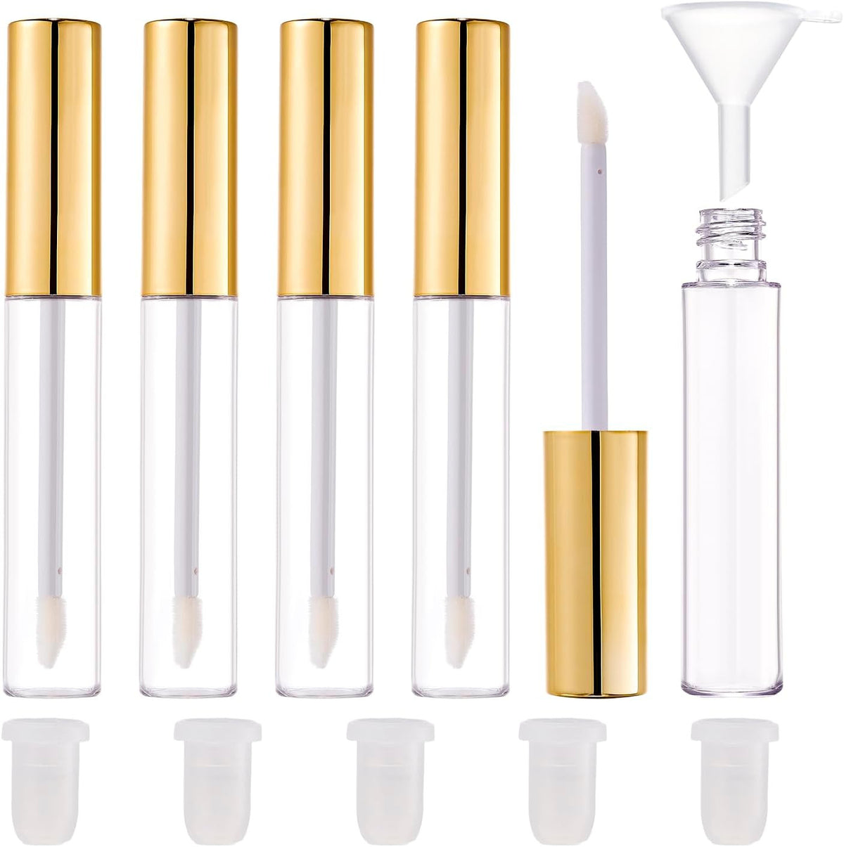 10ml Lip Gloss Tubes with Rubber Stopper - DIY Cosmetic Bottles 5 Pack