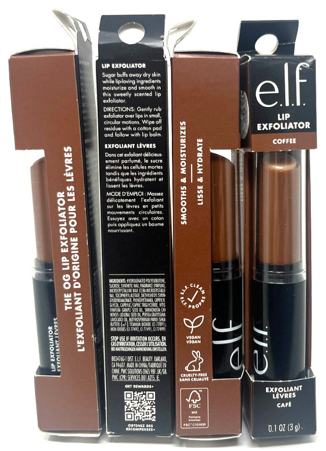 Set of 4 ELF Lip Exfoliators Coffee Flavor - Lip Care & Smoothening