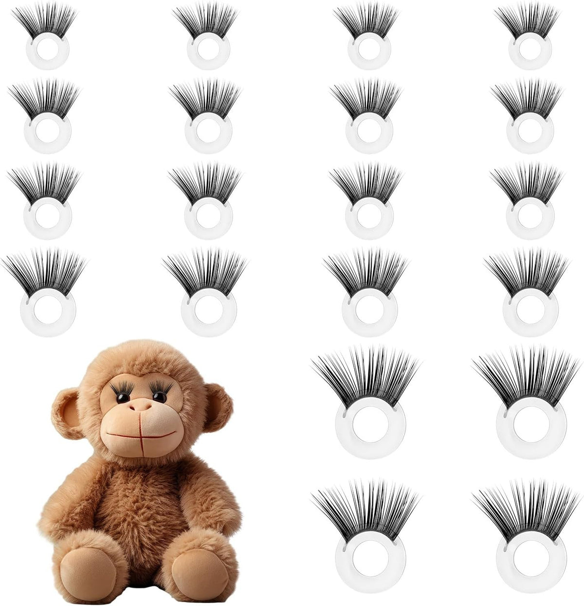 20 Pcs Doll Lashes for Amigurumi & Plush Toy Crafting - Safety & Easy to Apply