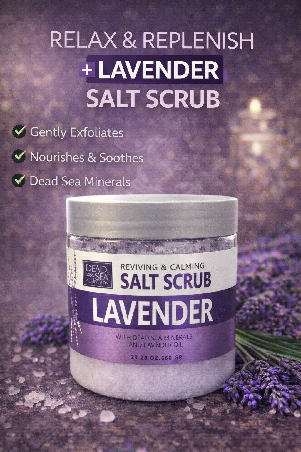 Dead Sea Collection Lavender Exfoliating Glow Mineral Salt Scrub